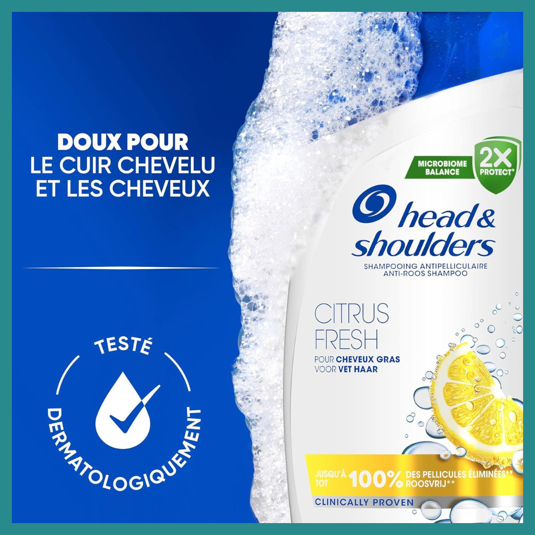 Head & Shoulders Citrus Fresh – Un soin Quotidien Qui Purifie Les Cheveux Gras Tout En Eliminant Efficacement Les Pellicules