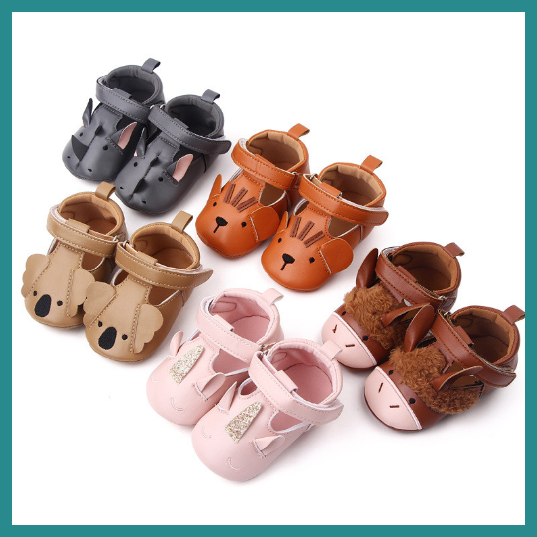 Chaussures Souples Bébé Mocassins à Motifs d’Animaux – Des Chaussures Ludiques et Pratiques, Idéales Pour Apprendre à Marcher en Douceur