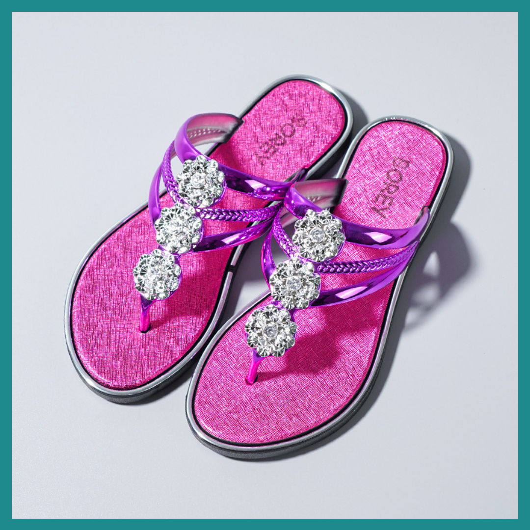 Sandales Tongs pour Femmes avec Strass – L’Éclat Décontracté de l’Été