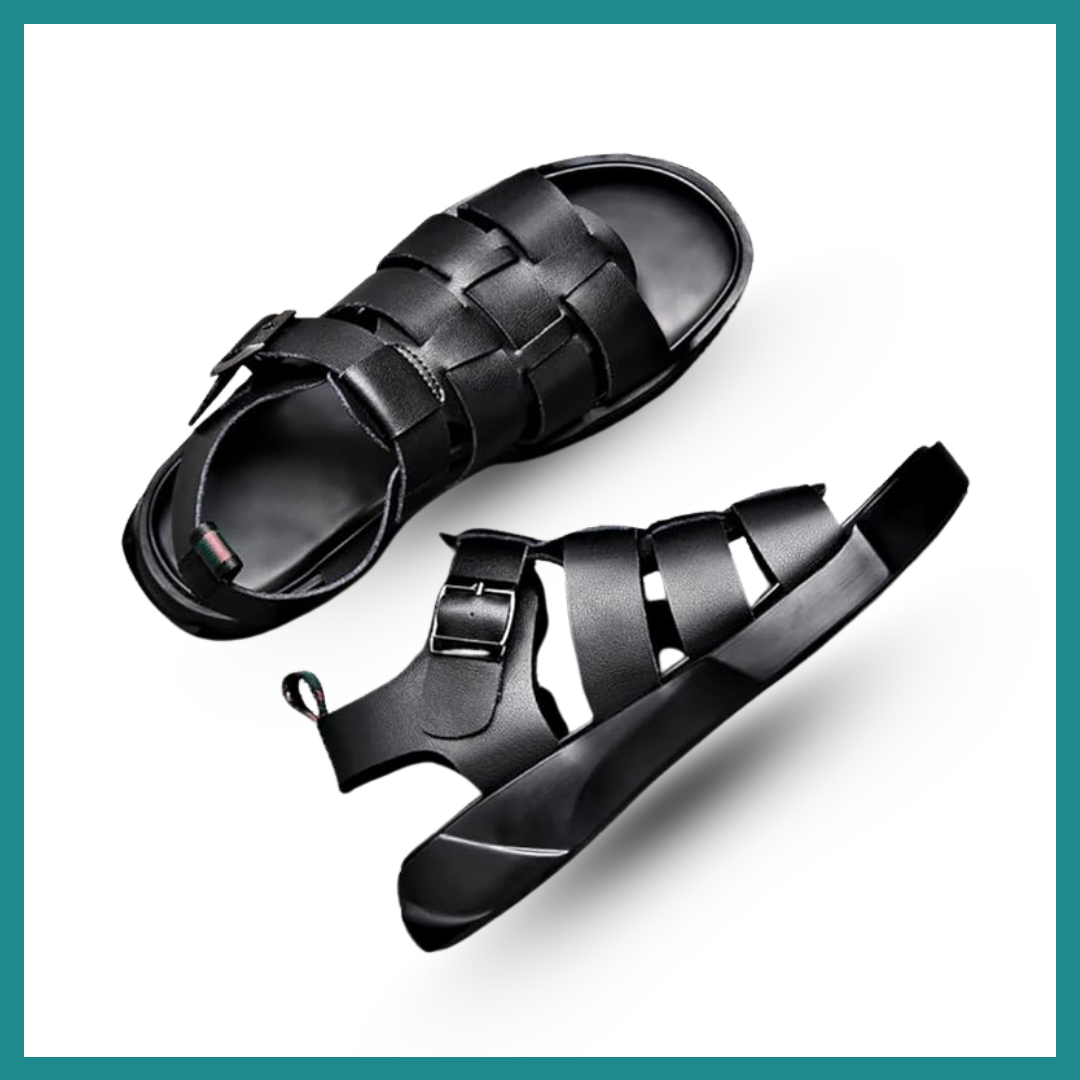 Sandales Romaines en Cuir Véritable pour Hommes – Style & Confort Estival