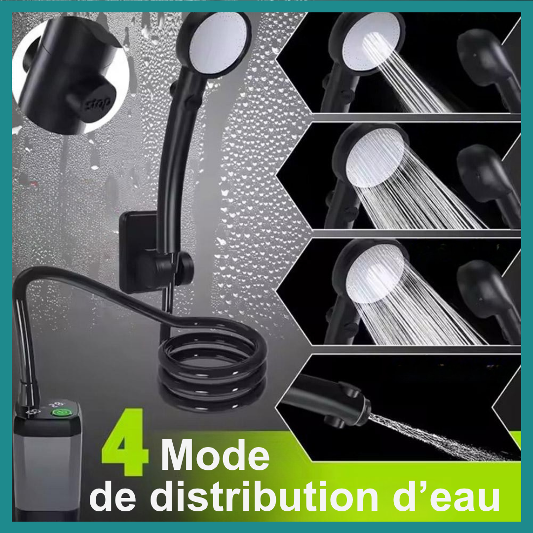 Douche Électrique Sans Fil Portable – L’Essentiel du Bain en Voyage ou en Plein Air