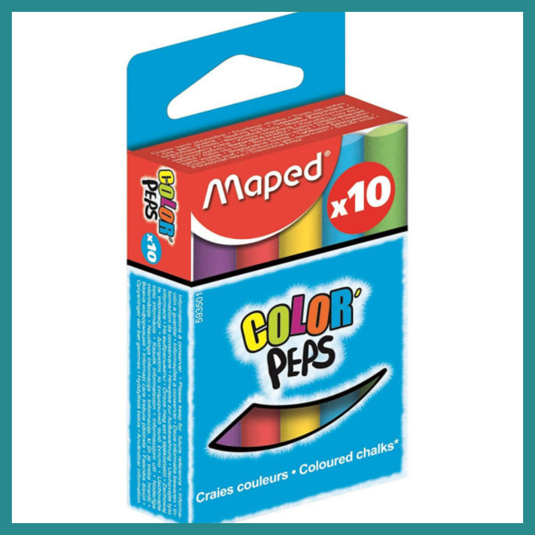 Boîte de 10 Craies de Couleur – Un outil pratique et ludique pour apprendre et créer avec des couleurs vives