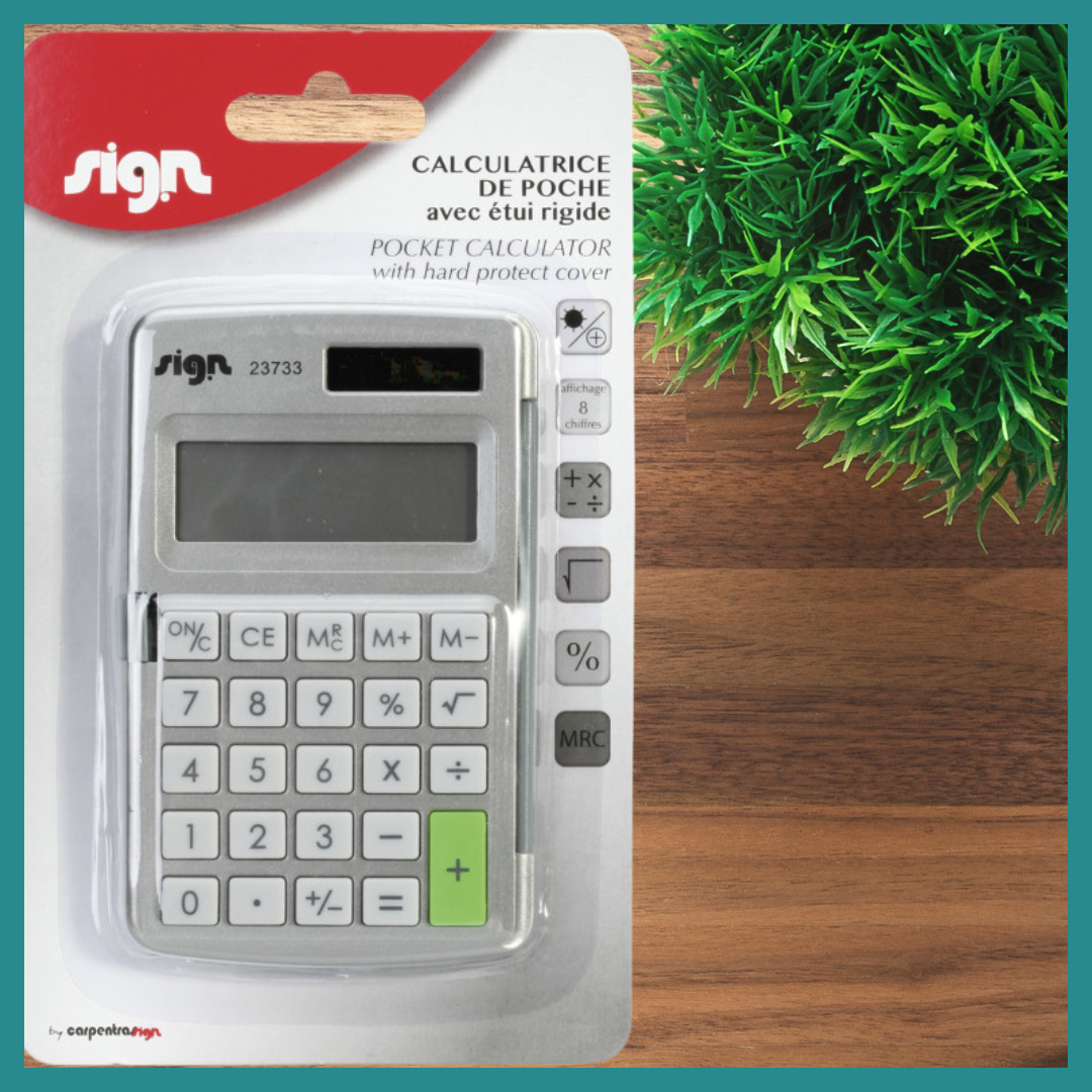 Calculatrice de Poche avec Étui Rigide – Un Outil Fiable et Pratique à Portée De Main Pour Vos Besoins en calcul.