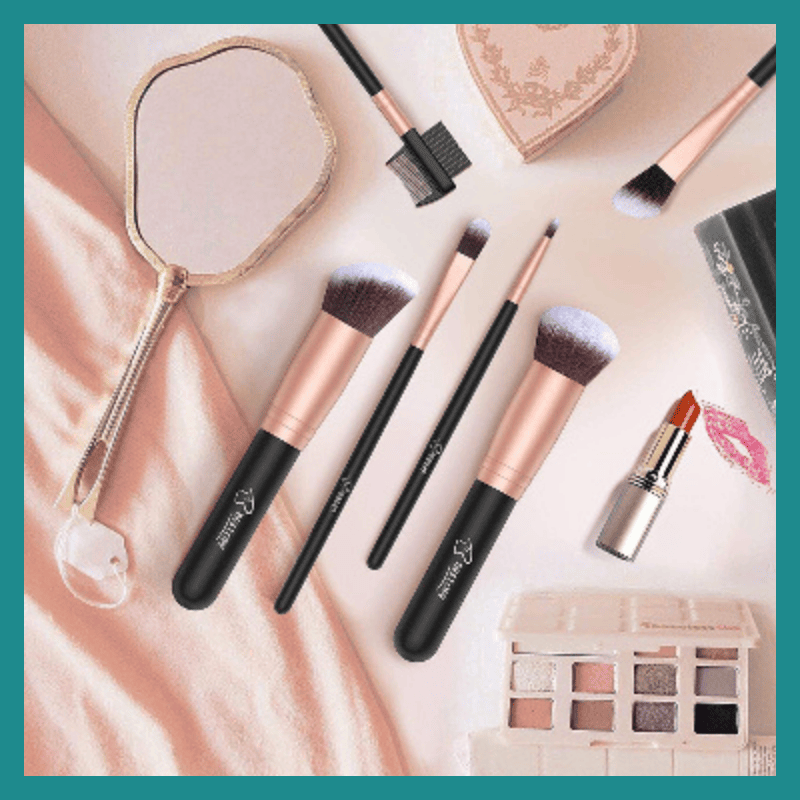 BESTOPE PRO Rose Gold Maquillage Brosses, 16pcs Kit ya maquillage ya maquillage professionnel, Ensemble ya brosse ya maquillage na ba brosses ya maquillage ya miso (Rose)