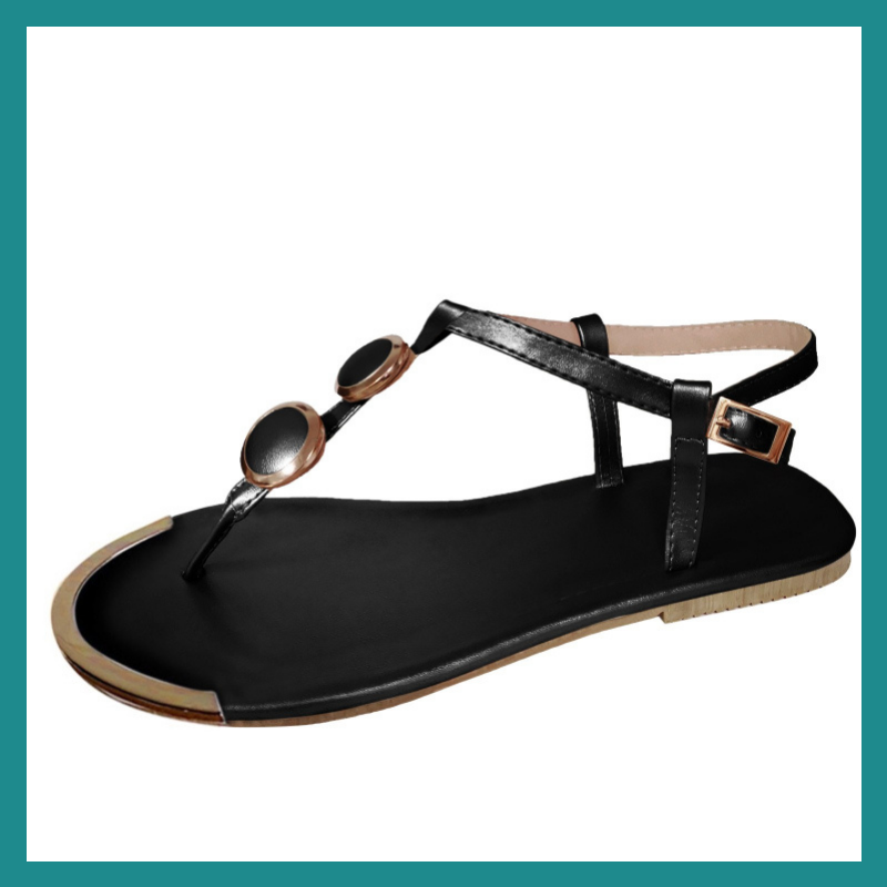 Sandales d'Été Pour Femme – Élégance Décontractée avec Décoration Métal