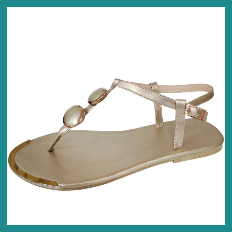 Sandales d'Été Pour Femme – Élégance Décontractée avec Décoration Métal