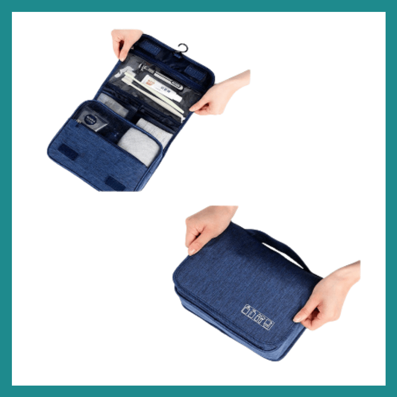 Trousse de Toilette Portable avec Crochet – L’organisation étanche et pratique pour vos essentiels de voyage