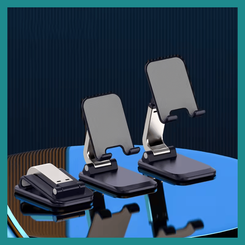 Stand ya téléphone portable pliable pona bureau - Compatible na ba Smartphones na ba tablettes, esalemi na alliage d'aluminium na ABS.