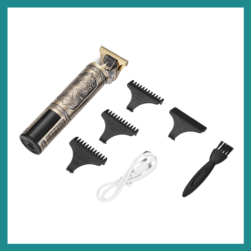 T9 Electric Hair Clipper USB Réglage ya vitesse ya trois vitesse Affichage ya puissance ya Écran munene Shaver ya bibende