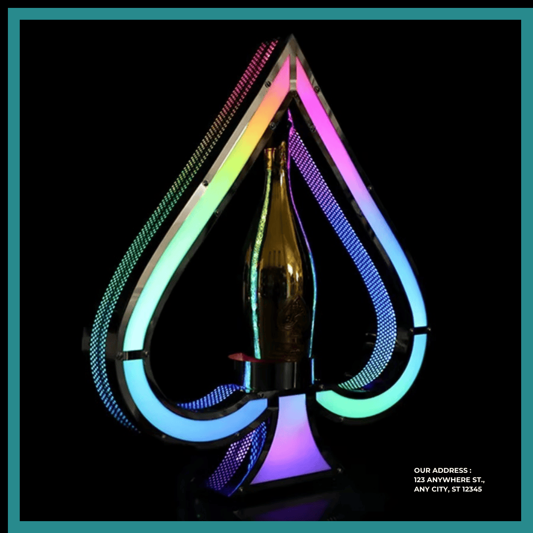 Présentoir de bouteille VIP personnalisé Ace Of Shape – Glorificateur de champagne pour discothèque