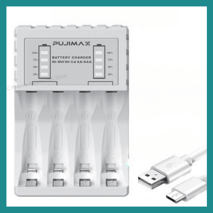 Chargeur Intelligent 4 Emplacements - La recharge rapide et précise pour toutes vos piles AAA/AA