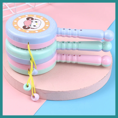 Tambour À Hochet En Plastique Pour Bébé  – Un Petit instrument Idéal Pour éveiller Les Sens Et Accompagner Les Moments De Jeu Et De Découverte