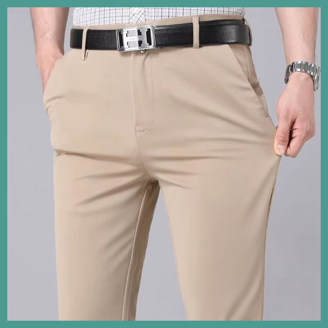 Pantalon homme stretch solide noir – Élégance moderne et confort intelligent au quotidie