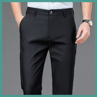 Pantalon homme stretch solide noir – Élégance moderne et confort intelligent au quotidie