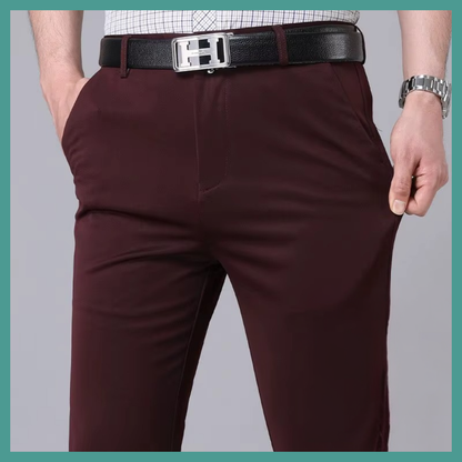 Pantalon homme stretch solide noir – Élégance moderne et confort intelligent au quotidie