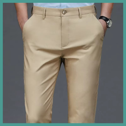 Pantalon homme stretch solide noir – Élégance moderne et confort intelligent au quotidie