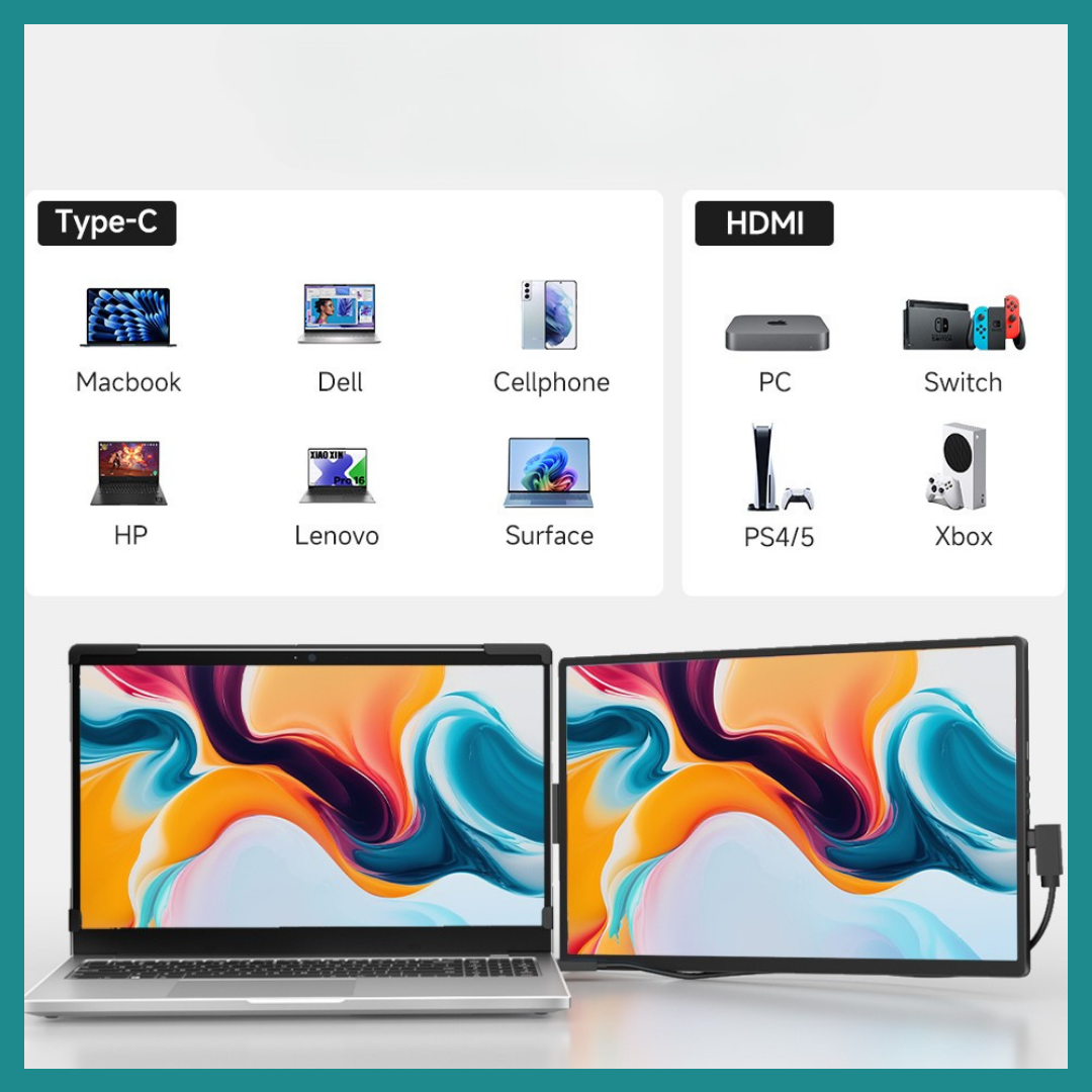 Moniteur Portable 14.1" – Extension d’Écran FHD pour Productivité & Divertissement