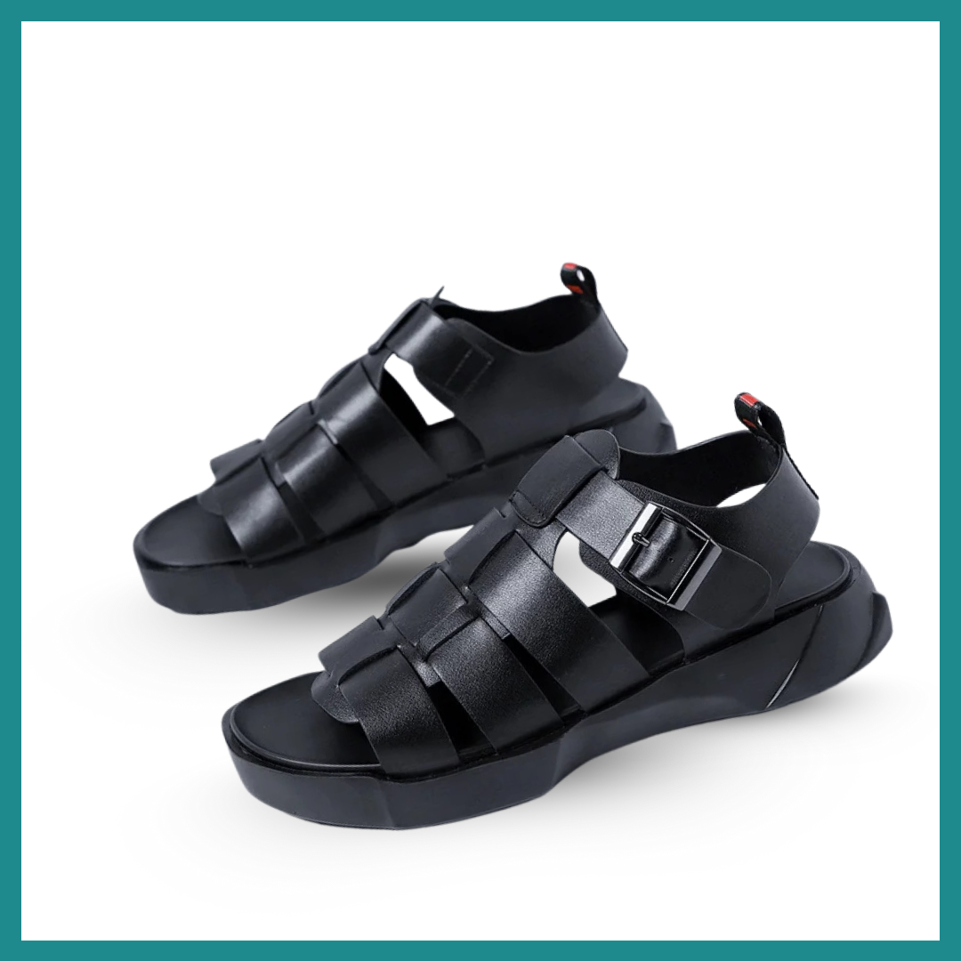 Sandales Romaines en Cuir Véritable pour Hommes – Style & Confort Estival