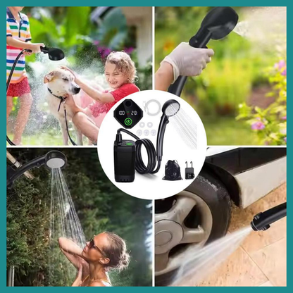Douche Électrique Sans Fil Portable – L’Essentiel du Bain en Voyage ou en Plein Air