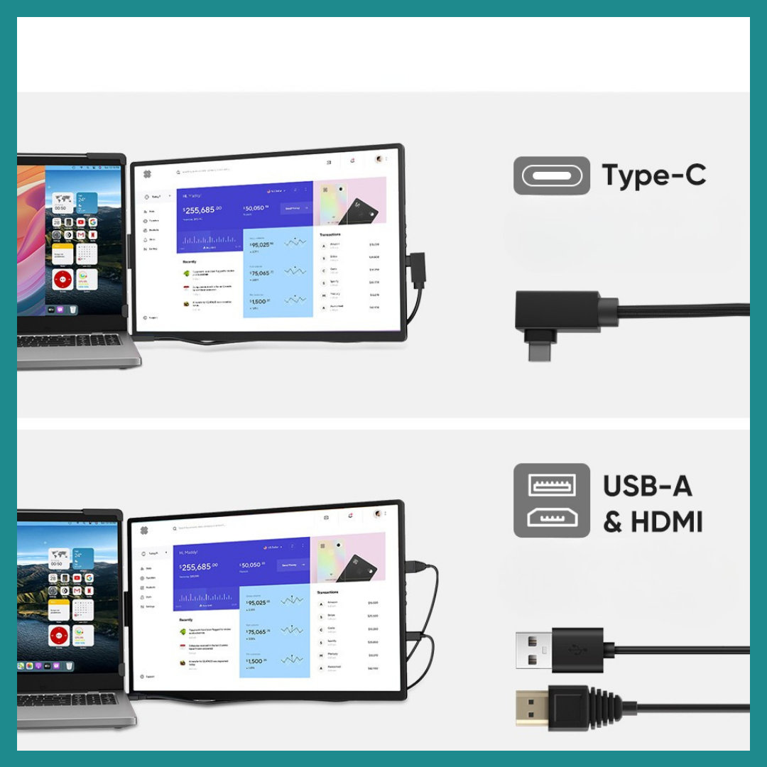 Moniteur Portable 14.1" – Extension d’Écran FHD pour Productivité & Divertissement