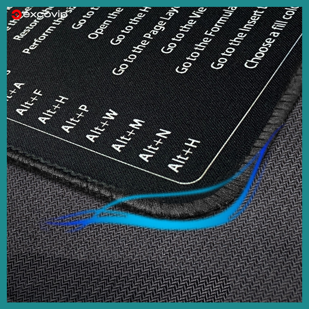 Tapis de Souris Excel avec Raccourcis – Pratique, Compact et Antidérapant
