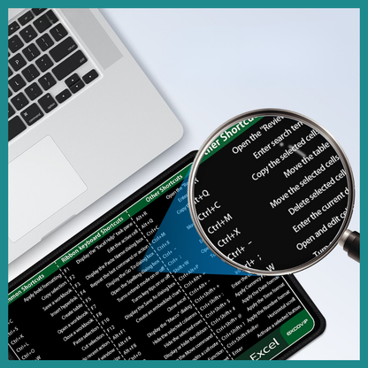 Tapis de Souris Excel avec Raccourcis – Pratique, Compact et Antidérapant