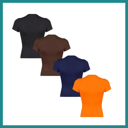 Lot de 4 T-Shirts à Manches Courtes – Polyvalents & Décontractés