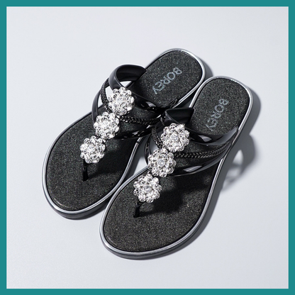 Sandales Tongs pour Femmes avec Strass – L’Éclat Décontracté de l’Été