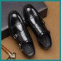 Chaussures Basses en Cuir pour Hommes – Élégance à Double Boucle