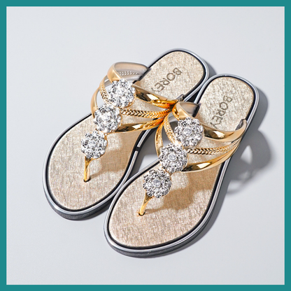 Sandales Tongs pour Femmes avec Strass – L’Éclat Décontracté de l’Été