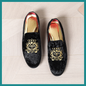 Chaussures de Luxe en Cuir Suédé pour Hommes – Élégance Brodée pour Mariages & Réceptions