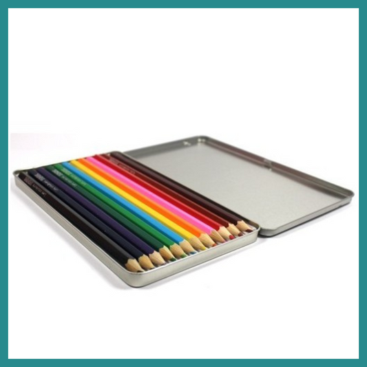 Boîte Métal de 12 Crayons de Couleur – Pour stimuler la créativité des enfants et des adultes