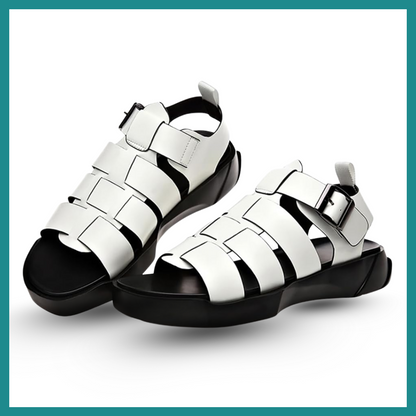 Sandales Romaines en Cuir Véritable pour Hommes – Style & Confort Estival