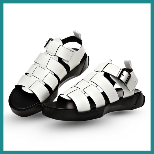 Sandales Romaines en Cuir Véritable pour Hommes – Style & Confort Estival