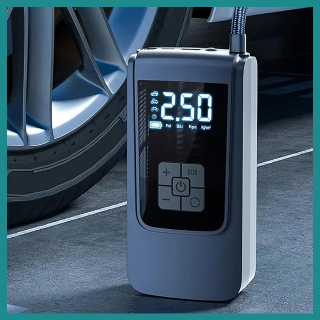 Pompe à Air Voiture Sans Fil – Gonflage Rapide & Précis Où Que Vous Soyez
