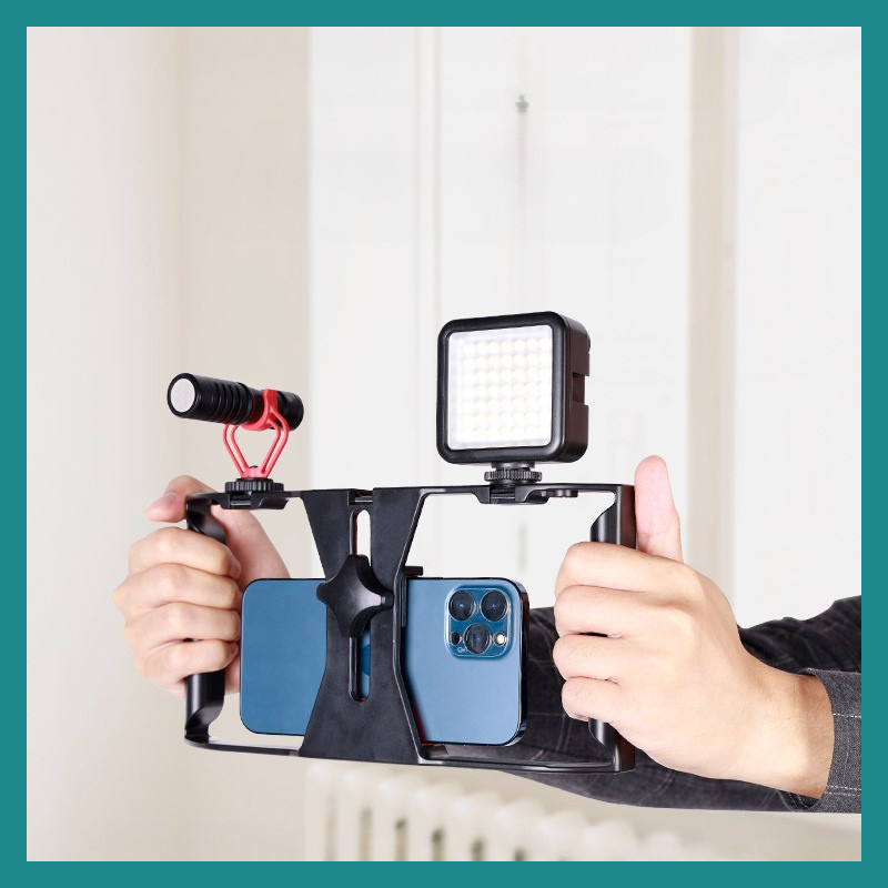 Plate‑Forme Vidéo pour Smartphone à Double Poignée – Pour des vidéos stables et pro