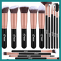 BESTOPE PRO Rose Gold Maquillage Brosses, 16pcs Kit ya maquillage ya maquillage professionnel, Ensemble ya brosse ya maquillage na ba brosses ya maquillage ya miso (Rose)