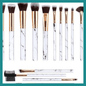BESTOPE PRO Rose Gold Maquillage Brosses, 16pcs Kit ya maquillage ya maquillage professionnel, Ensemble ya brosse ya maquillage na ba brosses ya maquillage ya miso (Rose)
