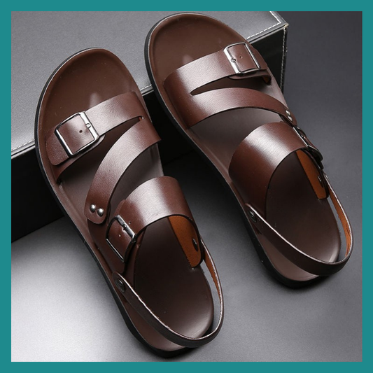 Sandales d'Été pour Homme en Cuir PU – Simples, Confortables et Prêtes pour la Saison