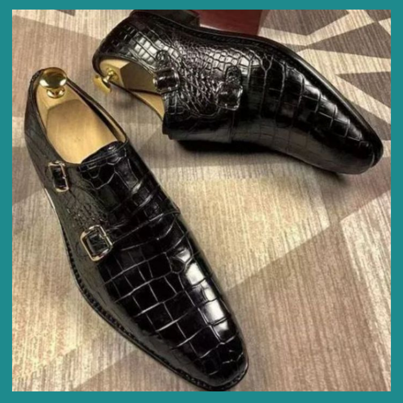 Chaussures Pointues à Motif en Relief pour Hommes – Élégance Décontractée au Style Américain