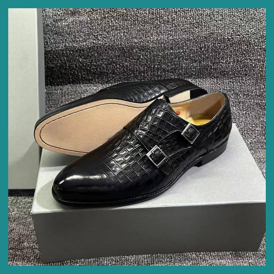 Chaussures Pointues à Motif en Relief pour Hommes – Élégance Décontractée au Style Américain