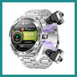Montre Intelligente & Écouteurs Bluetooth Intégrés - L'innovation 2-en-1 qui combine élégance, performance et praticité dans un seul accessoire high-tech.