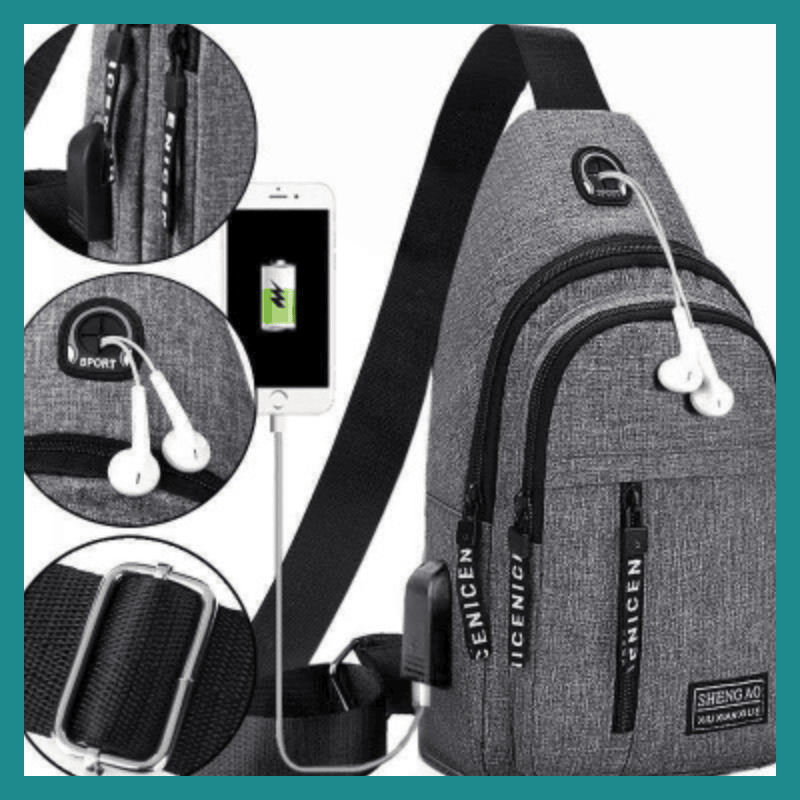 Sac Bandoulière Homme USB - Le compagnon high-tech qui allie style et praticité