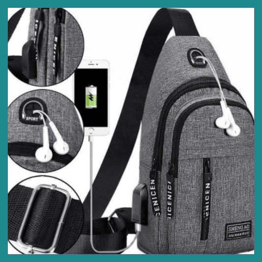 Sac Bandoulière Homme USB - Le compagnon high-tech qui allie style et praticité