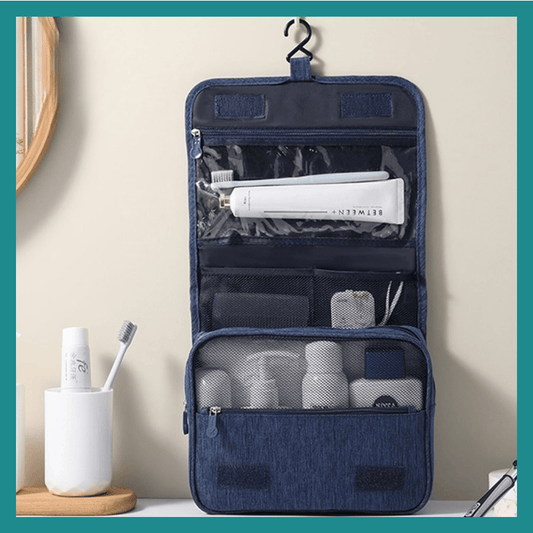 Trousse de Toilette Portable avec Crochet – L’organisation étanche et pratique pour vos essentiels de voyage
