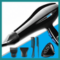 Seche-cheveux ionique professionnel, Chauffage rapide, Chaud et froid, Ajustement, Souffle ya mopepe, Collection ya mopepe, Injuste, 2200W 