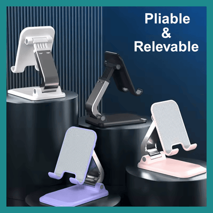 Stand ya téléphone portable pliable pona bureau - Compatible na ba Smartphones na ba tablettes, esalemi na alliage d'aluminium na ABS.