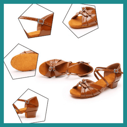 Chaussures de Danse de Femmes Femmes, Chaussures de Danse Latines de Dames, Chaussures de Performance Tango Moderne, Sandales de Salsa à talon 3.5CM