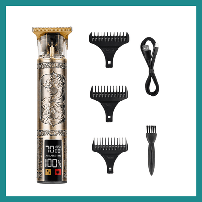 T9 Electric Hair Clipper USB Réglage ya vitesse ya trois vitesse Affichage ya puissance ya Écran munene Shaver ya bibende