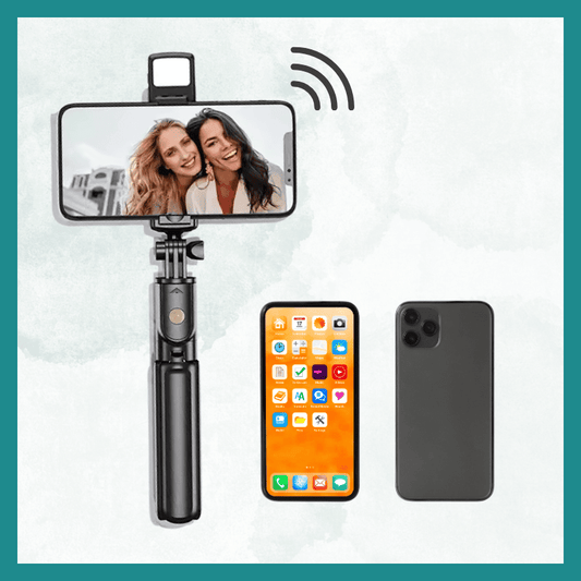 Tripode Selfie Stick 3-en-1 na Télécommande Bluetooth, Lumière ya kotondisa mpe Stand Pliable - Portable mpe Compatible na iPhone mpe Smartphones